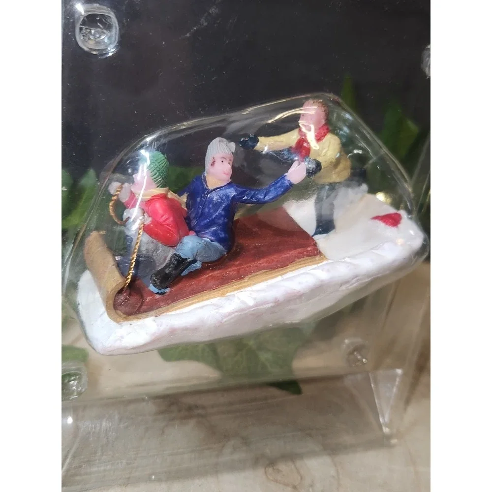 Lemax 2014 Downhill Fun Village Collection #42248  Boys With Toboggan Winter